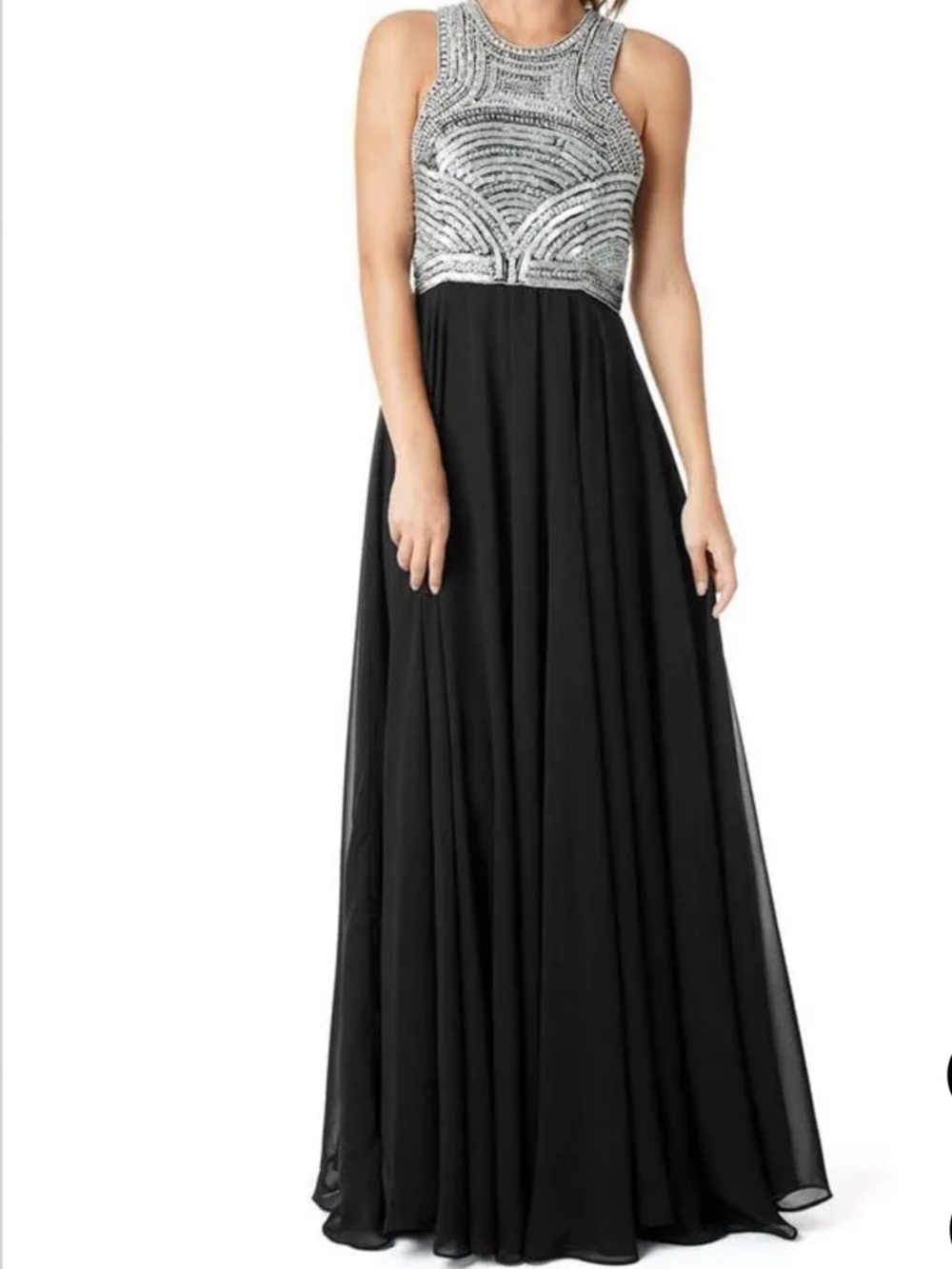 Parker Black Top with Silver Beaded Accent